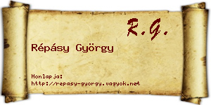 Répásy György névjegykártya